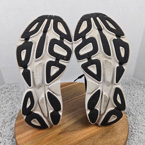 Hoka One One Mens 9.5D Bondi 8 Black White Athletic Daily Gym Road Running Shoe - Picture 8 of 12